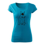 anglicky bulterier damske tricko tyrkysova