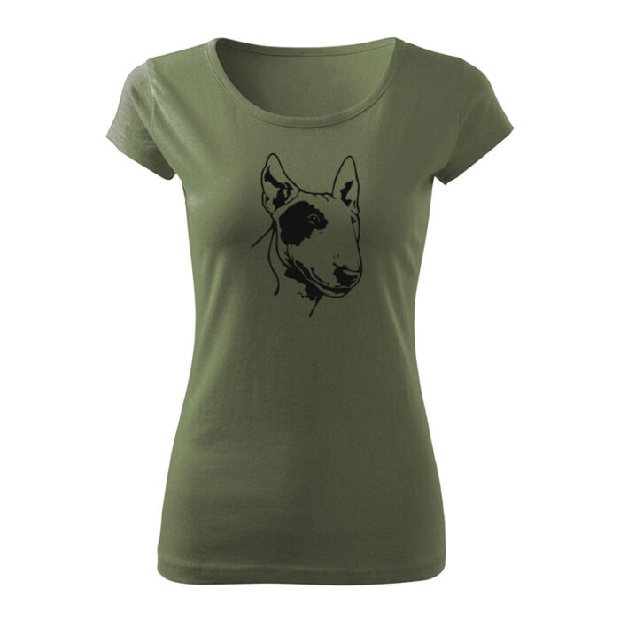 bull terrier damske tricko khaki