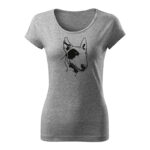 bull terrier damske tricko tmavosiva