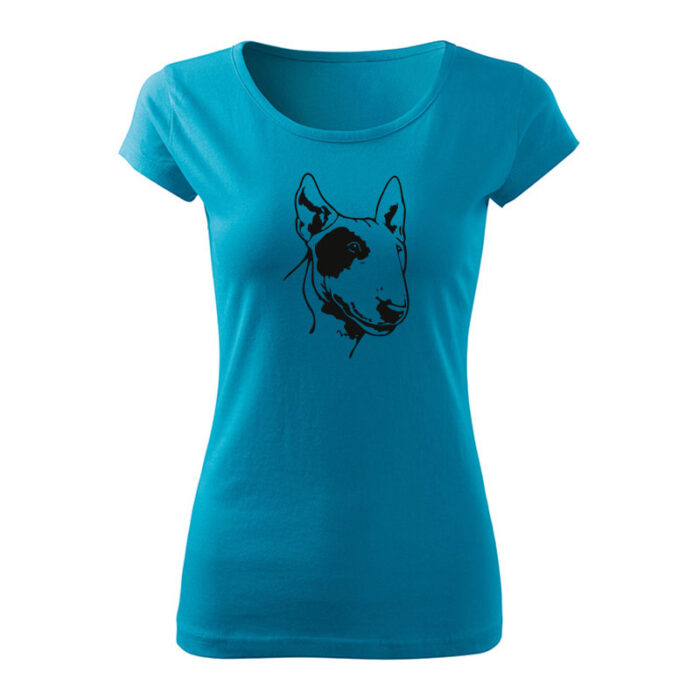 bull terrier damske tricko tyrkysova