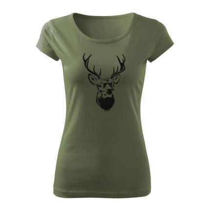 deer damske tricko khaki