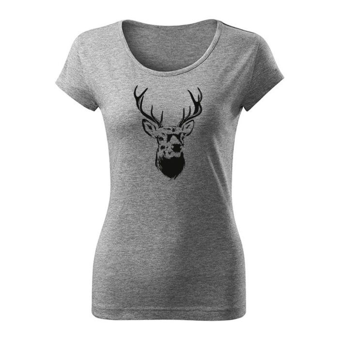 deer damske tricko tmavosiva