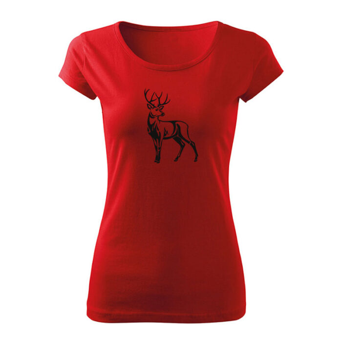 deer draw damske tricko cervena