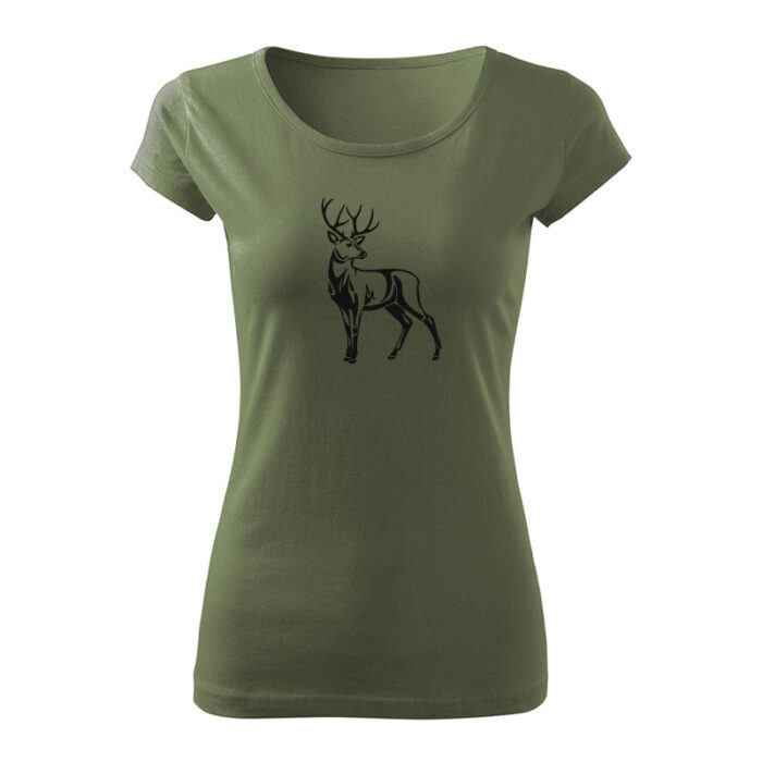 deer draw damske tricko khaki
