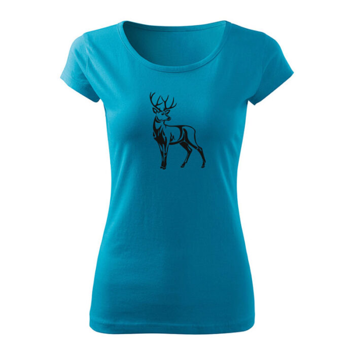 deer draw damske tricko tyrkysova