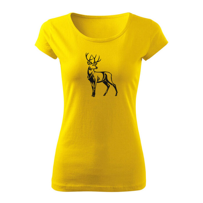 deer draw damske tricko zlta