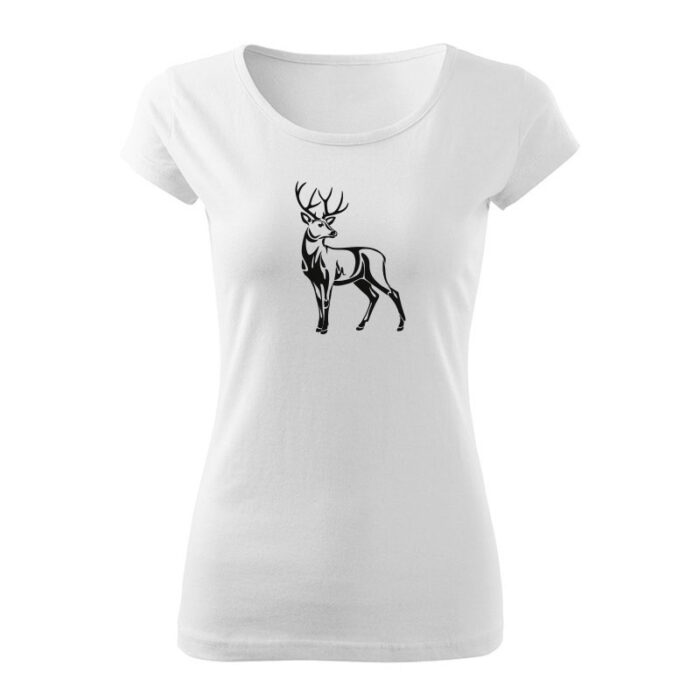 deer draw damske tricko biela