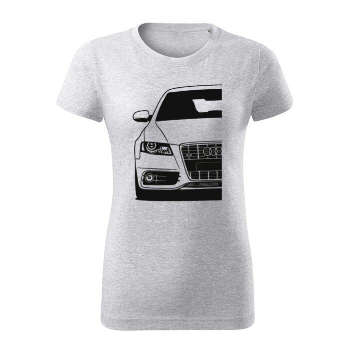 audi s4 b8 damske tricko cierna bledosiva