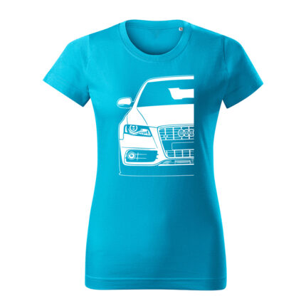 audi s4 b8 damske tricko biela tyrkysova