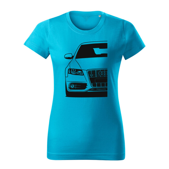 audi s4 b8 damske tricko cierna tyrkysova