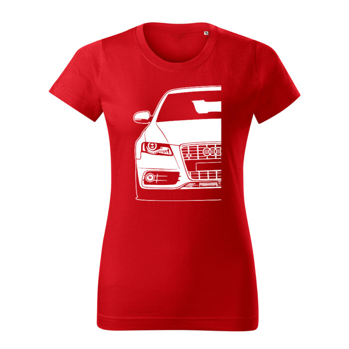 audi s4 b8 damske tricko biela cervena