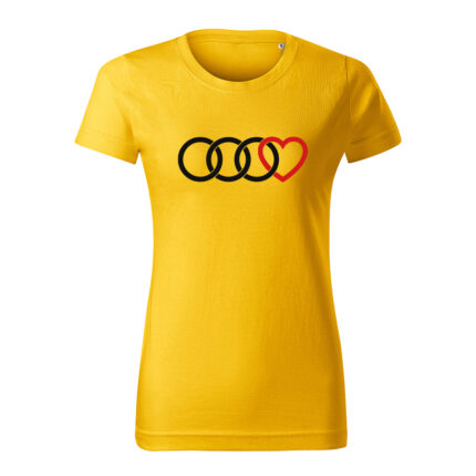 audi lover damske tricko cierna zlta