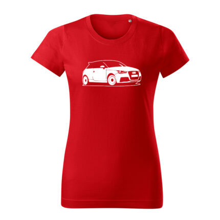 audi a1 damske tricko biela cervena