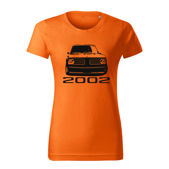 bmw 2002 damske tricko cierna oranzova