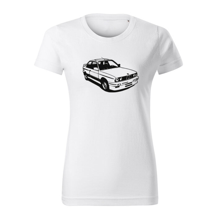 bmw m3 e30 damske tricko cierna biela