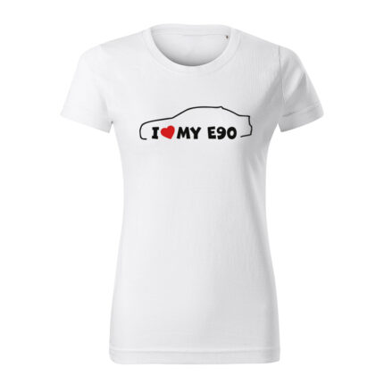 i love my e90 damske tricko cierna biela