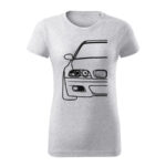 bmw e46 line damske tricko biela bledosiva