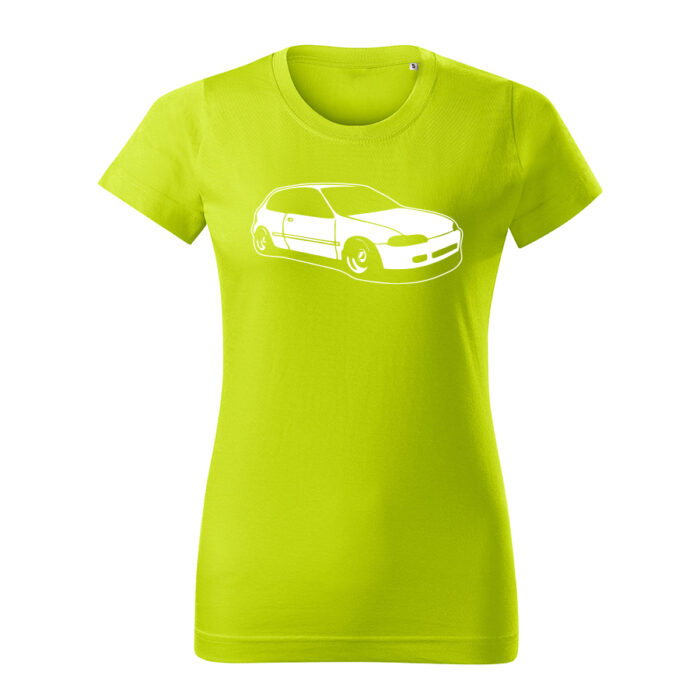 honda civic 5g hatch damske tricko biela limetkova