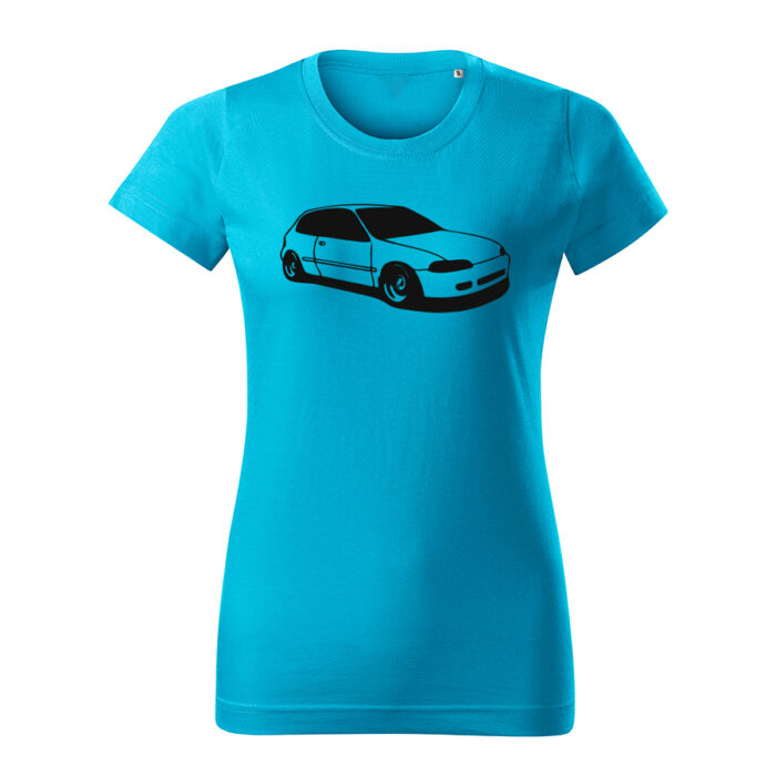 honda civic 5g hatch damske tricko cierna tyrkysova