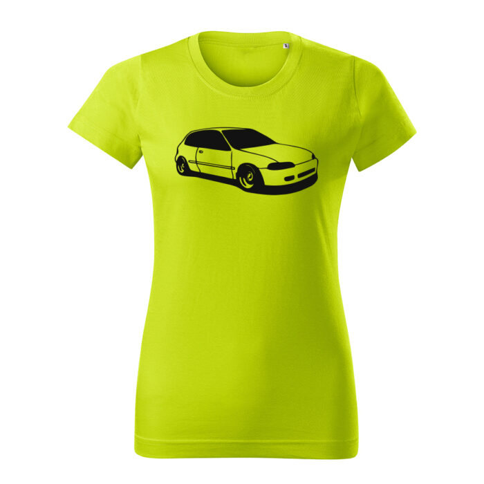 honda civic 5g hatch damske tricko cierna limetkova