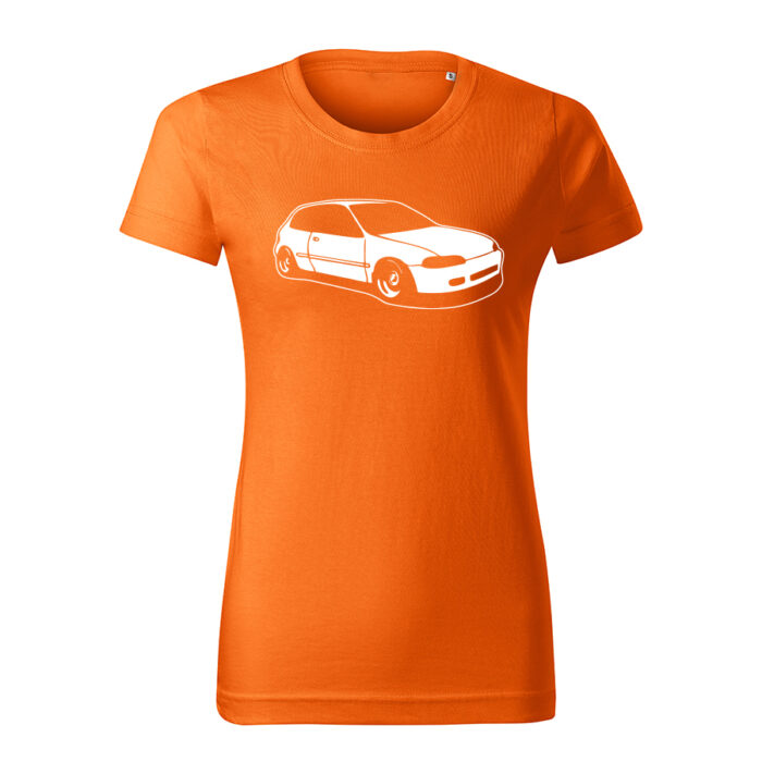 honda civic 5g hatch damske tricko biela oranzova