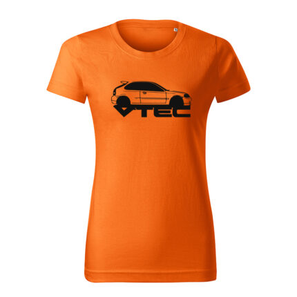 honda civic 6g vtec damske tricko cierna oranzova
