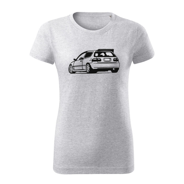 honda civic eg6 back damske tricko cierna bledosiva