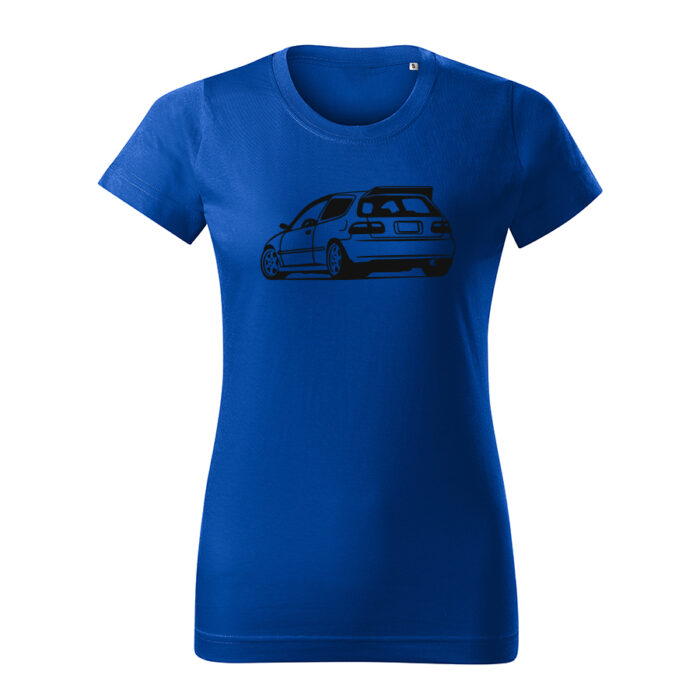 honda civic eg6 back damske tricko cierna kralovska modra