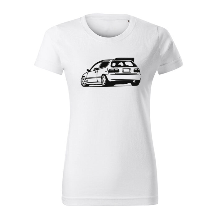 honda civic eg6 back damske tricko cierna biela