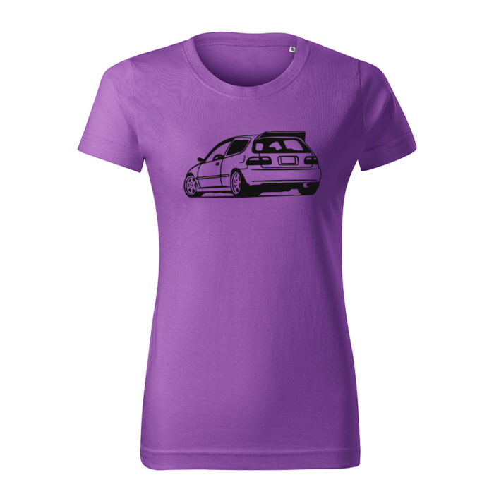 honda civic eg6 back damske tricko cierna fialova