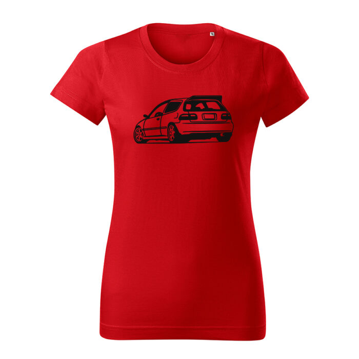 honda civic eg6 back damske tricko cierna cervena