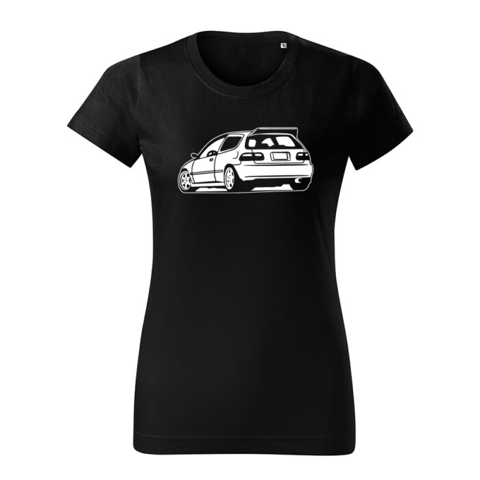 honda civic eg6 back damske tricko biela cierna