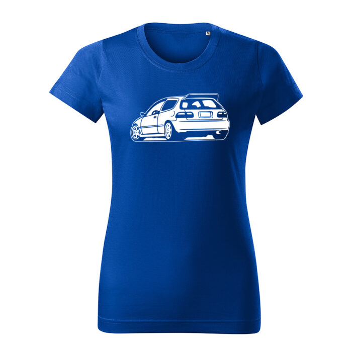 honda civic eg6 back damske tricko biela kralovska modra