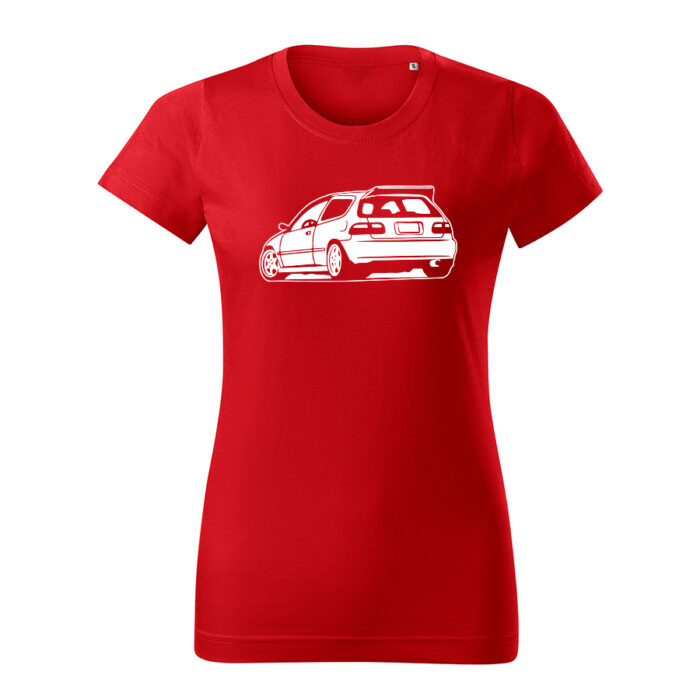 honda civic eg6 back damske tricko biela cervena