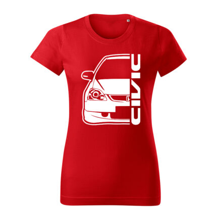 honda civic 7g front damske tricko biela cervena