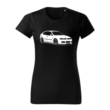 seat leon 1m damske tricko biela cierna