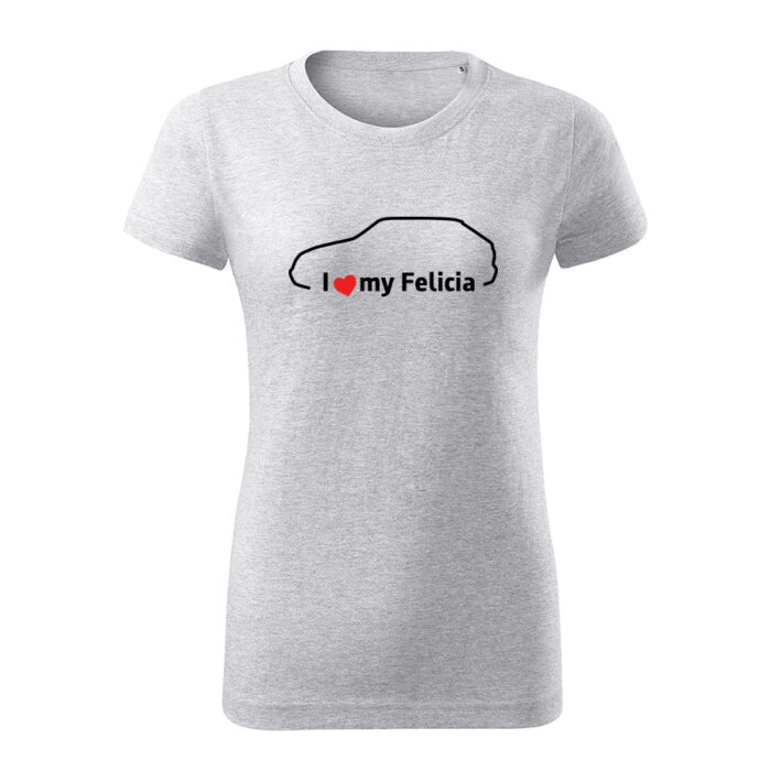 i love my felicia damske tricko cierna bledosiva