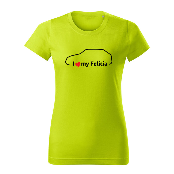 i love my felicia damske tricko cierna limetkova