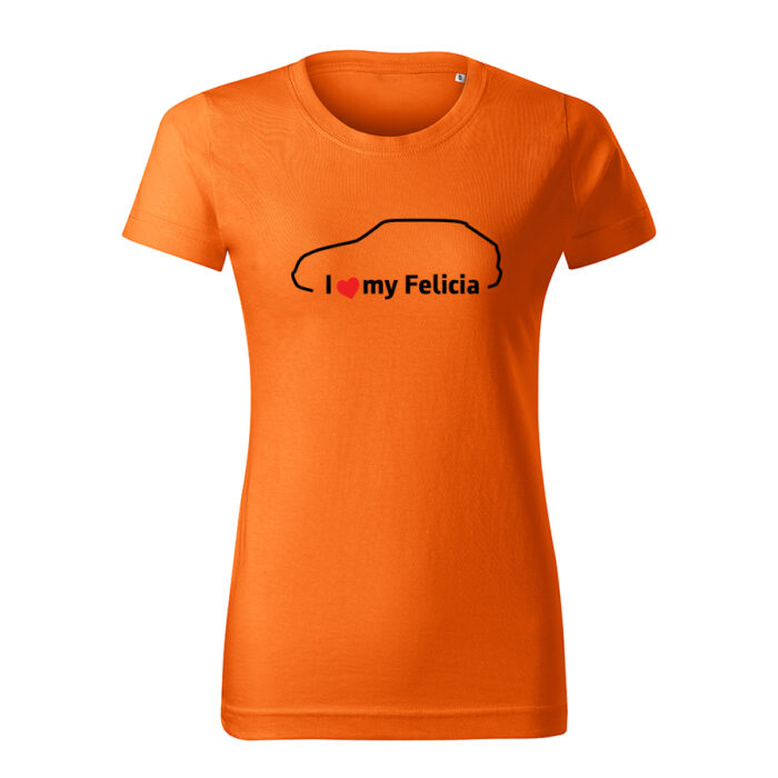 i love my felicia damske tricko cierna oranzova