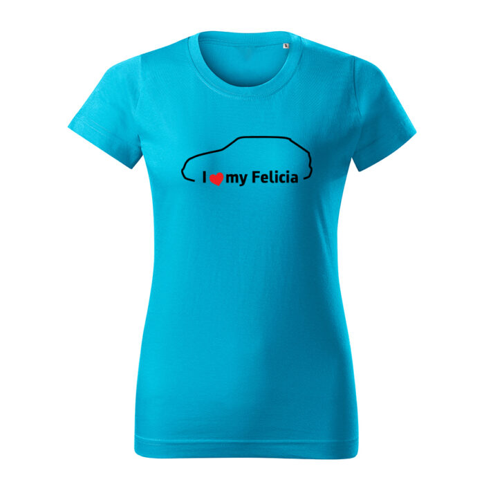 i love my felicia damske tricko cierna tyrkysova