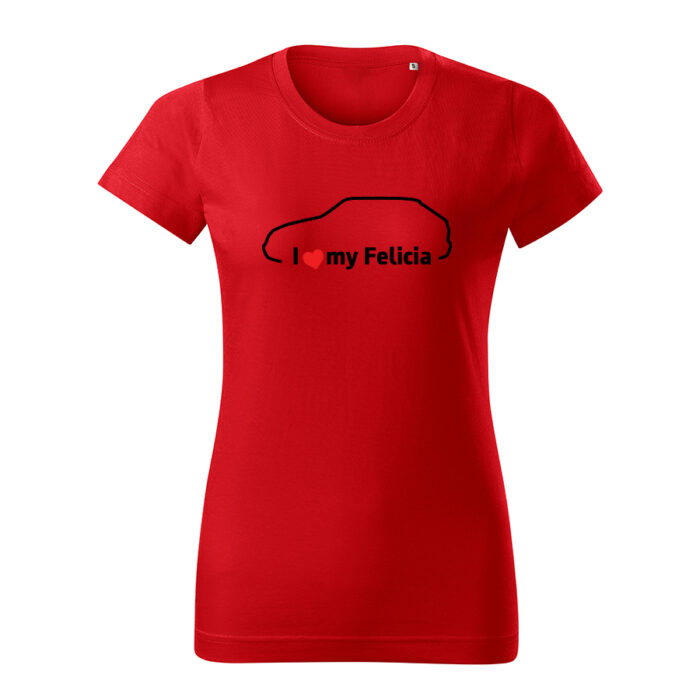 i love my felicia damske tricko cierna cervena