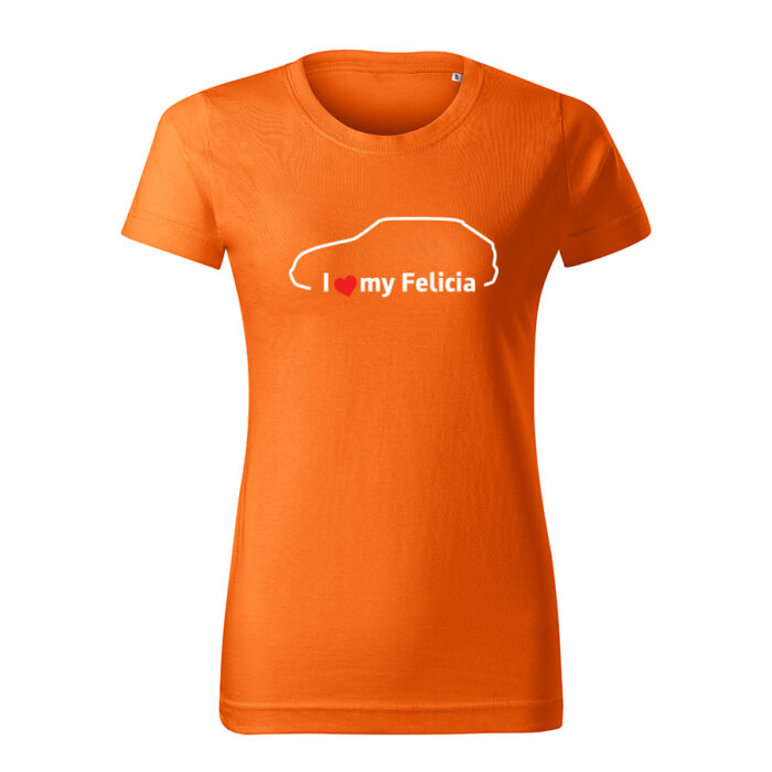 i love my felicia damske tricko biela oranzova