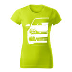 volkswagen golf mk6 r half damske tricko biela limetkova