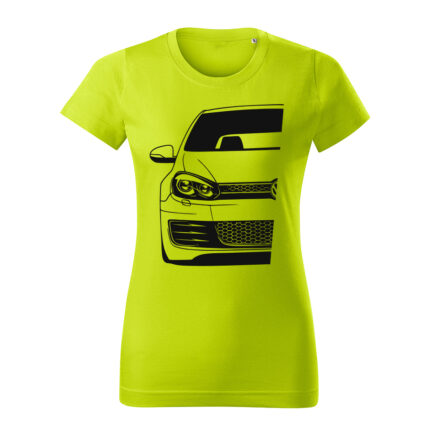 volkswagen golf mk6 gti half damske tricko cierna limetkova