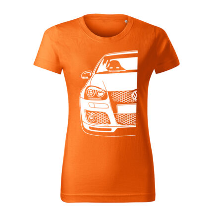 volkswagen golf mk5 gti half damske tricko biela oranzova