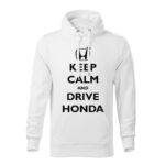 keep calm and drive honda panska mikina 2 biela