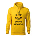 keep calm and drive honda panska mikina 2 zlta