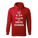 keep calm and drive honda panska mikina 1 cervena