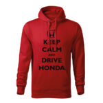 keep calm and drive honda panska mikina 2 cervena