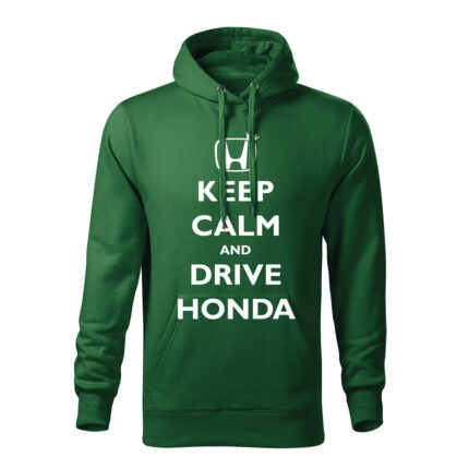 keep calm and drive honda panska mikina 1 tmavozelena